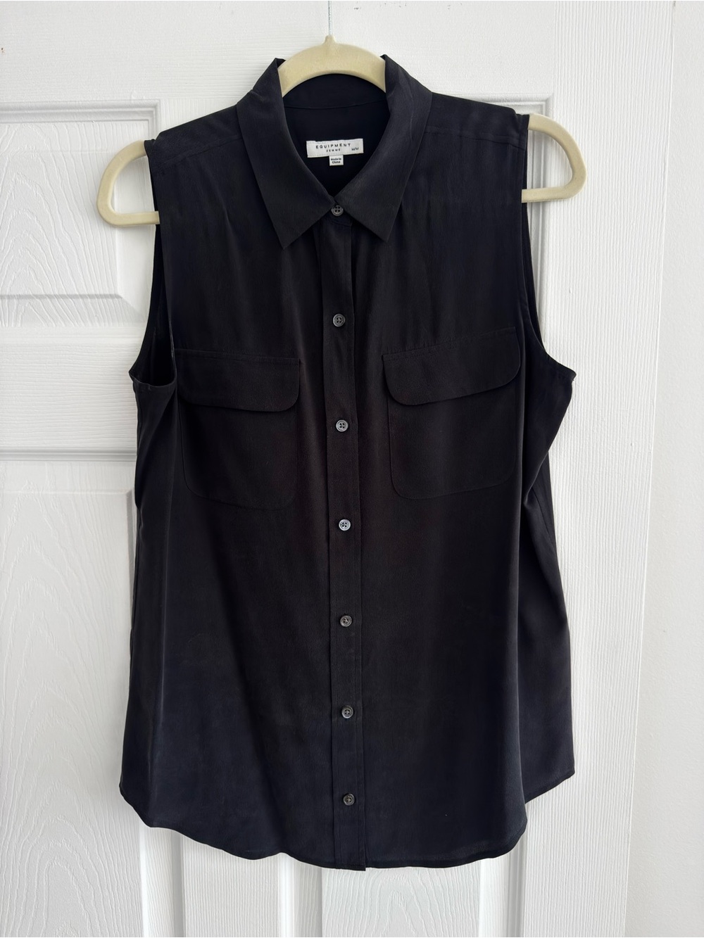 Equipment Sleeveless Button-Front Shirt - Washed Blav
